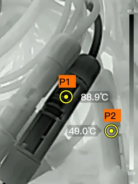 Thermal imaging scan of DB board